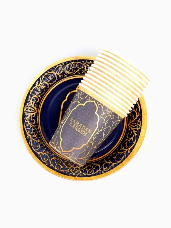 МП Набор бумажной посуды «Ramadan», синий, 12 персон МП Набор бумажной посуды «Ramadan», синий, 12 персон