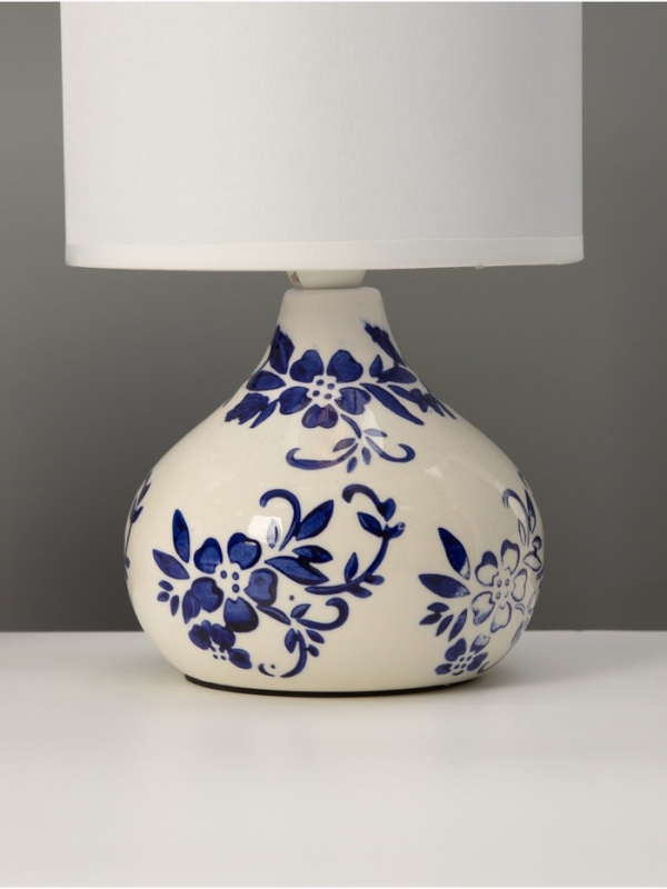 Настольная лампа Настольная лампа "Гжель" 1х40Вт Е14 белый/синий 15х15х25,5см