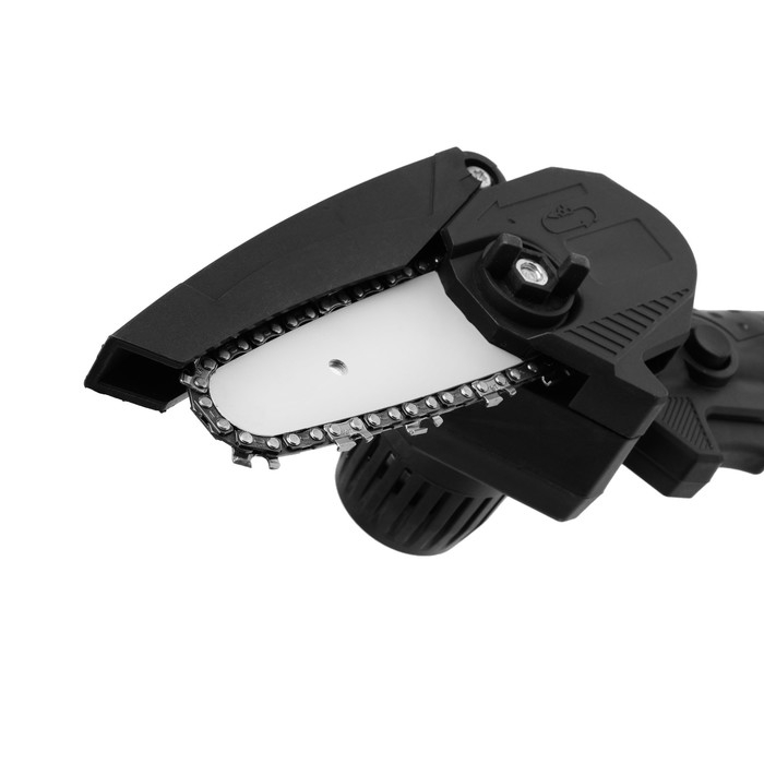 Пила цепная аккумуляторная ТУНДРА, 24 В, 1.2 Ач, Li-ion, 4 Пила цепная аккумуляторная ТУНДРА, 24 В, 1.2 Ач, Li-ion, 4", шаг 1/4", 28 звеньев