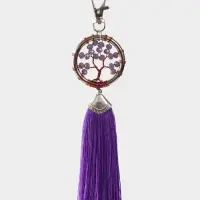 Брелок ловец снов "Древо жизни" 19 см, цв. фиолетовый Брелок ловец снов "Древо жизни" 19 см, цв. фиолетовый