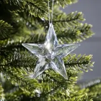 Ёлочная игрушка &laquo;Звезда&raquo;, 8.5&times;8.5&times;2.8 см, 1 LED, от батареек, свечение мульти (RGB)
