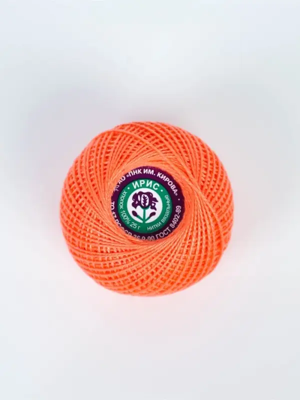 Нитки вязальные "Ирис" 150м/25г 100% мерсеризованный хлопок (0802)
