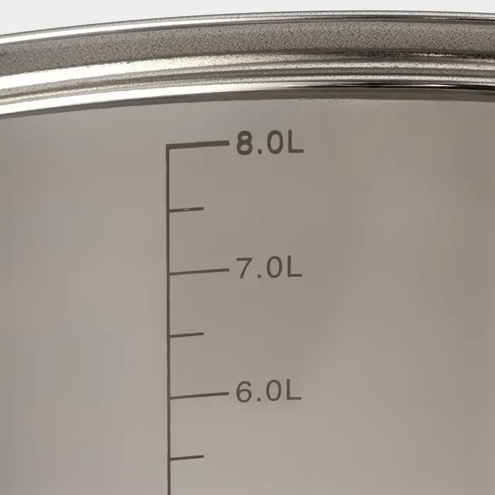 Кастрюля Magistro Grande, 8.9 л, d=25.5 см, с крышкой, капсульное дно, индукция, нержавеющая сталь, хромированная