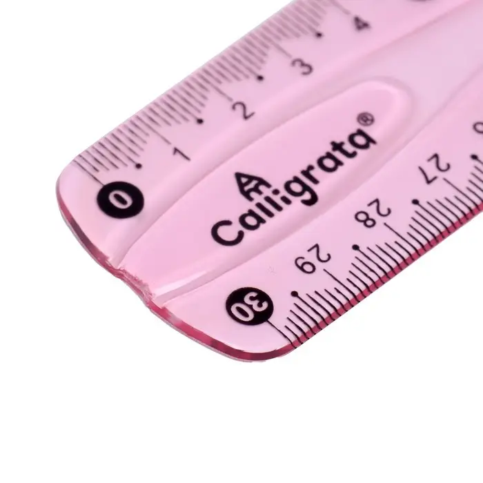 Линейка силиконовая Calligrata, 30 см, гибкая, двухсторонняя шкала, МИКС