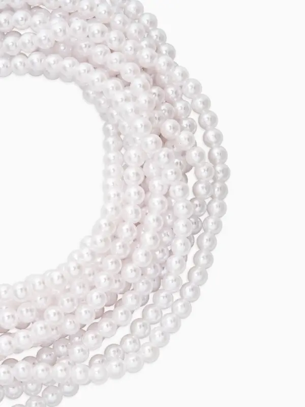 Чокер &laquo;Императрица&raquo; с жемчугом, 12 рядов, №6, L=30см+10см, цвет белый в серебре