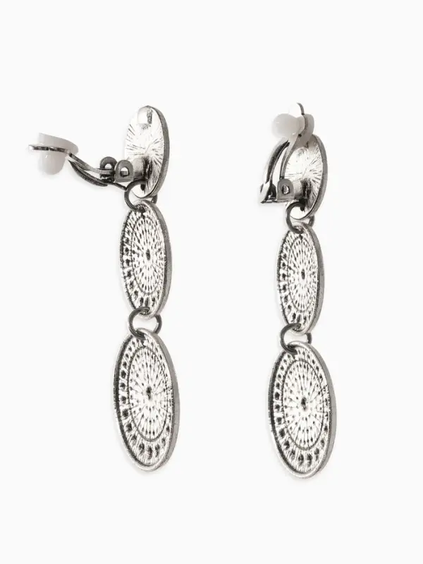 Клипсы Клипсы "Винтаж" три диска, цвет чернёное серебро