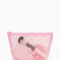 Косметичка дор Горох, сетка 17*6,5*13,5, отд на молнии, розовый Косметичка дор Горох, сетка 17*6,5*13,5, отд на молнии, розовый