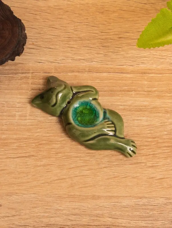 Подставка под благовония  Подставка под благовония "Лягушонок" керамика, цв. зелёный, 8х3,5х1,5 см