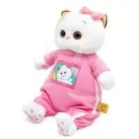 Мягкая игрушка "Кошечка Ли-Ли в комбинезоне с принтом "Мультсериал", 18 см LKm18-004