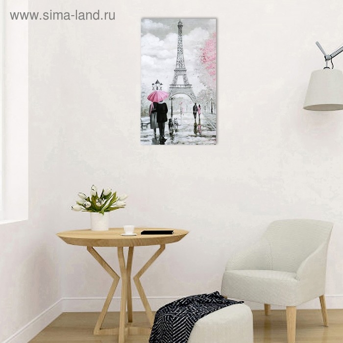 Картина-холст на подрамнике Картина-холст на подрамнике "Любовь в Париже" 60х100 см МИКС