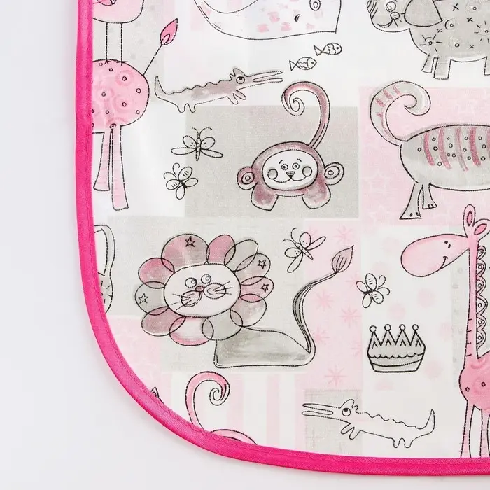 Клеёнка - наматрасник 70х100 см, с резинками-держателями, цвет серо-розовый