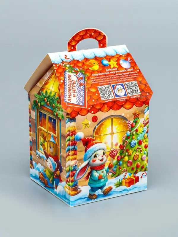 Подарочная новогодняя коробка «Карамельный», домик, 12×12×19 см Подарочная новогодняя коробка «Карамельный», домик, 12×12×19 см
