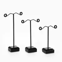 Подставка под серьги &laquo;QF. Акрил&raquo;, набор 3 шт., h=8, 10, 12 см, чёрная