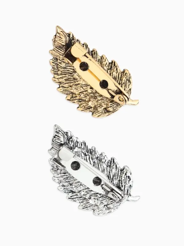 Брошь "Листик" маленький,  (фас 12шт), цвет МИКС