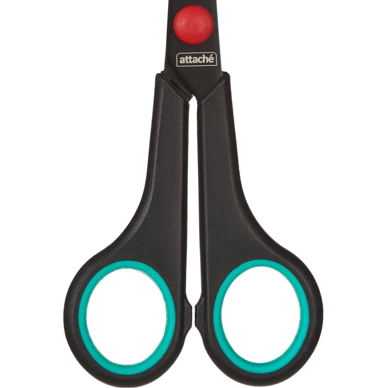 Ножницы Attache 170 мм с пласт. прорезин. ручками, тефл.покр.цв.черн/красн