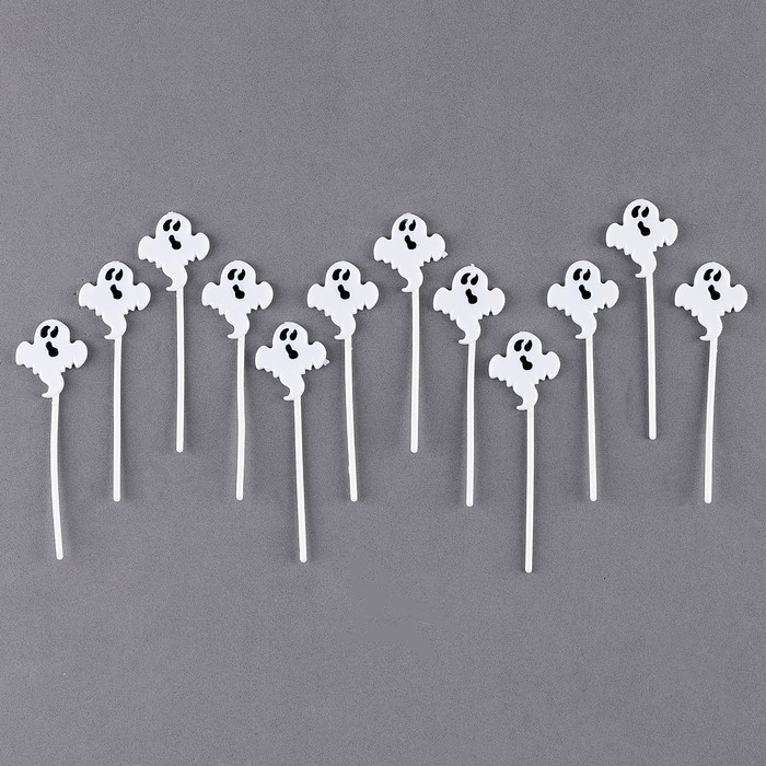 Шпажки «Привидение», в наборе 12 шт., цвет белый Шпажки «Привидение», в наборе 12 шт., цвет белый