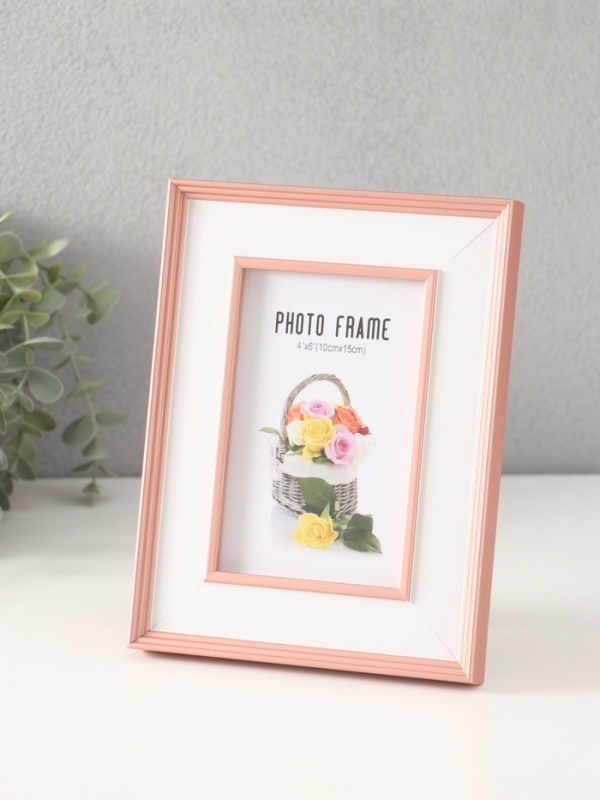 Фоторамка пластик 10х15 см "Романтизм" розовая 16,5х21,4 см