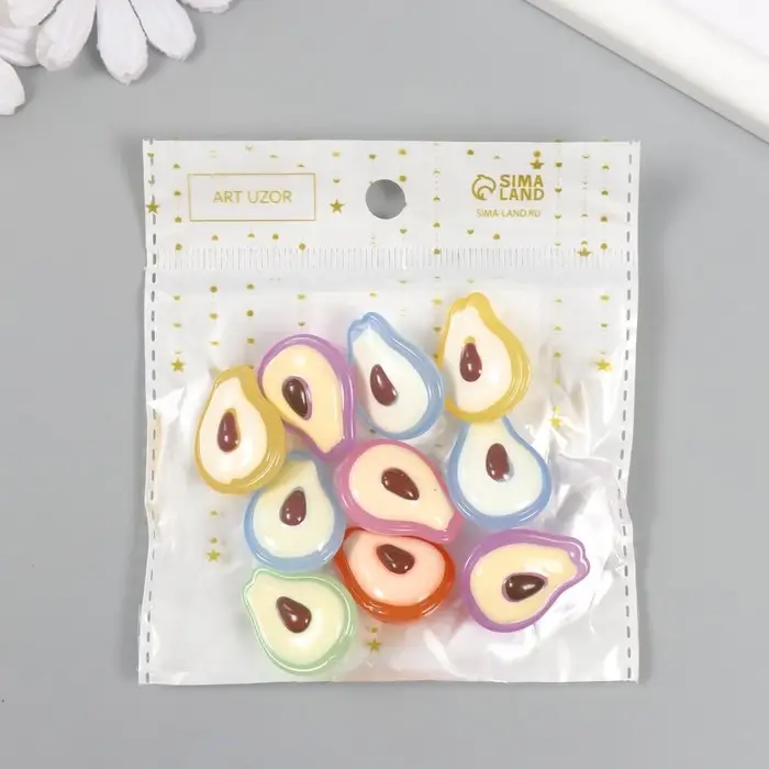 Бусина для творчества пластик "Авокадо" МИКС 2х2,5х1,4 см