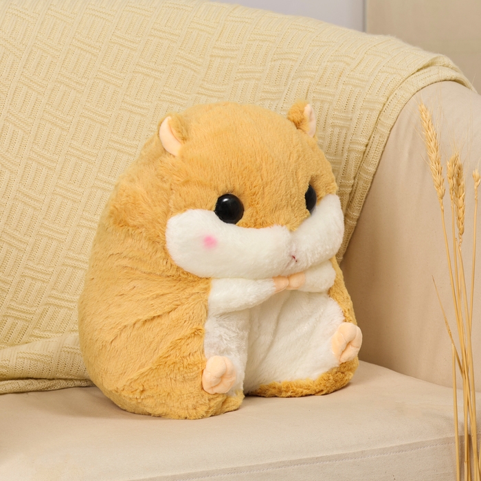 Мягкая игрушка «Хомяк» с пледом, 30 см, цвет бежевый