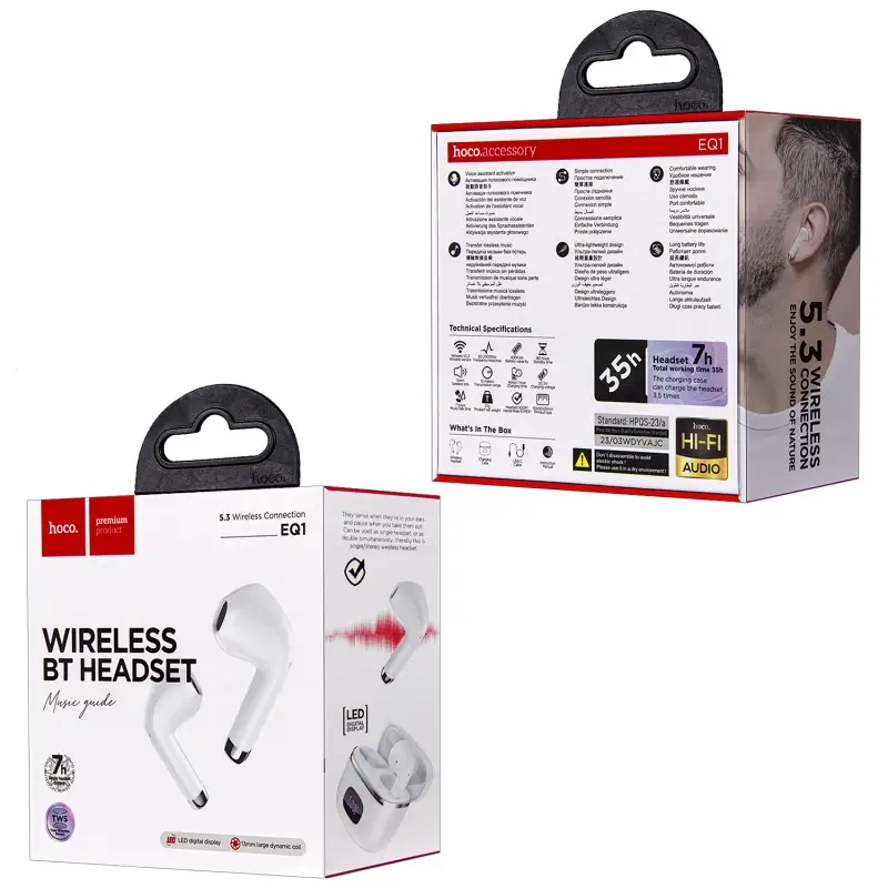 Гарнитура Wireless Bluetooth Headset EQ1 HOCO белая