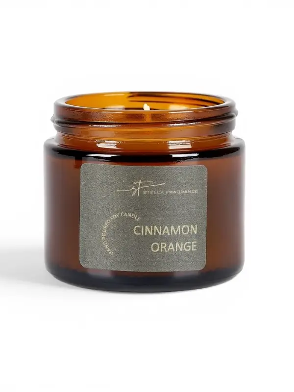 Ароматическая свеча в банке Cinnamon orange, соевый воск, 50 г, апельсин и корица