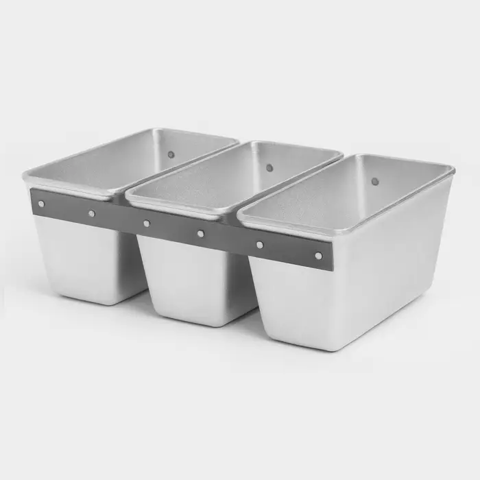 Форма для хлеба KUKMARA, 2.1 л, 22.5&times;11.5&times;12.2 см, Л-7, 3-х секционная, литой алюминий