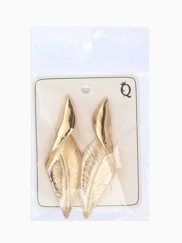 Серьги металл &laquo;Богема&raquo;, скрученный листок, цвет золото