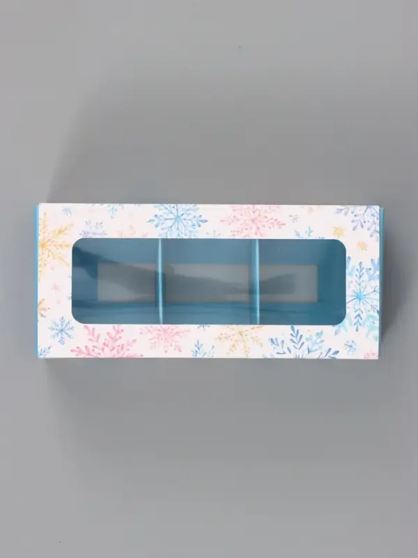 Коробка для 3 конфет &laquo;Снежинки&raquo;, 13.3&times;3.3&times;5.8 см