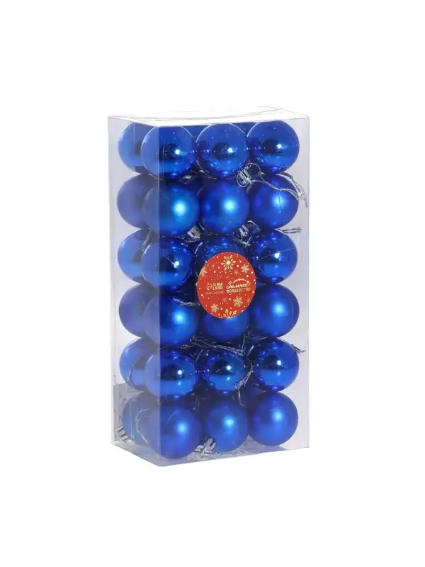 Ёлочные игрушки &laquo;Однотонный&raquo;, шары новогодние, набор 36 шт., d=4 см, синий