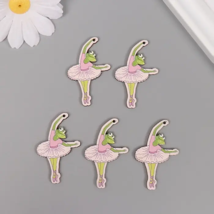 Декор для творчества дерево Декор для творчества дерево "Лягушка-балерина" 4,6х2,8х0,3 см