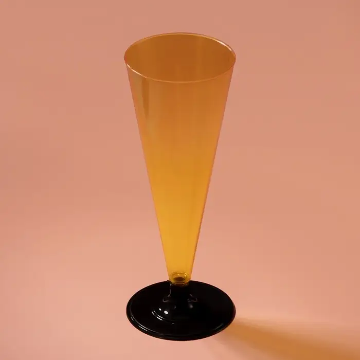 Фужер пластиковый одноразовый «Конус», 150-180 мл, жёлтый