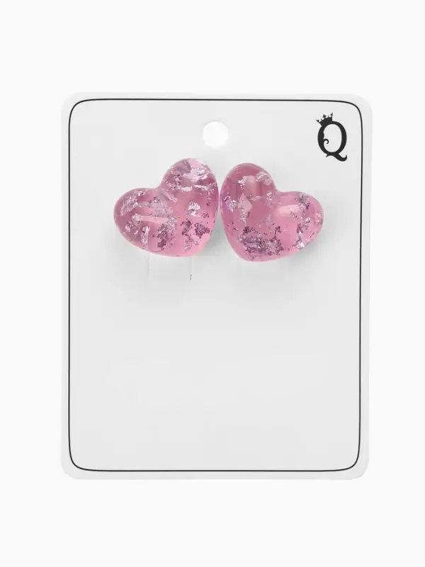 Серьги Серьги "Сердце блестка", цвет сиреневый с паталью серебро