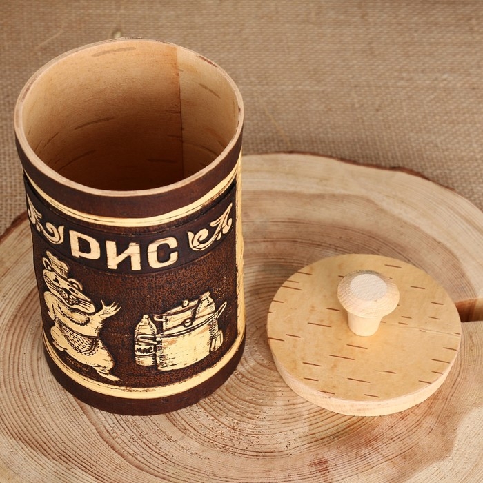 Туес Туес "Хомка" для риса, 18 см, d=10 см, 1 л, береста