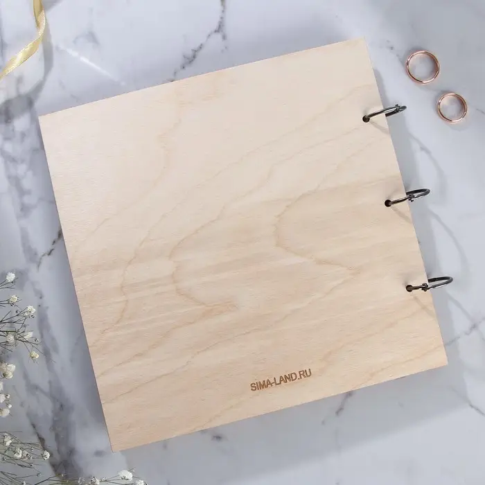 Книга пожеланий на свадьбу, в деревянной обложке &laquo;Резная&raquo;