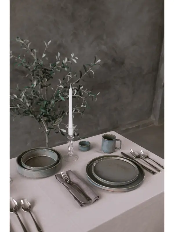 Тарелка Magistro Shadow, d=26.5, с бортом 2.5 см, фарфор, серая