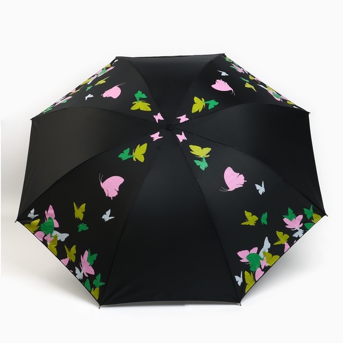 Зонт женский механический «Яркие бабочки», 8 спиц, d=95, цвет чёрный Зонт женский механический «Яркие бабочки», 8 спиц, d=95, цвет чёрный