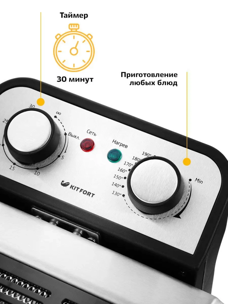 Электрическая фритюрница с чашей для фри KT-2025 Электрическая фритюрница с чашей для фри KT-2025