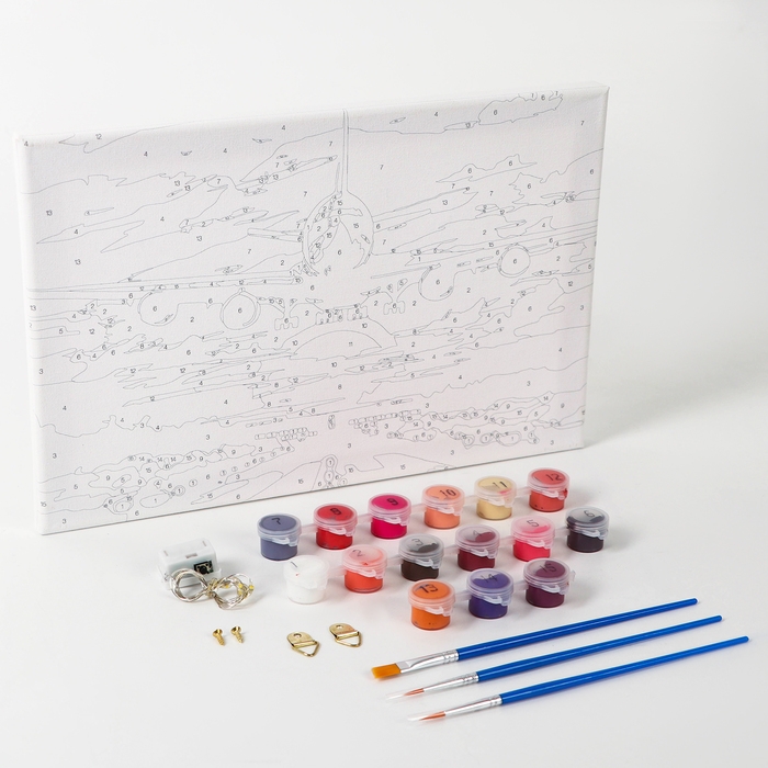 Картина по номерам с подрамником и гирляндой «Самолёт», 20 х 30 см Картина по номерам с подрамником и гирляндой «Самолёт», 20 х 30 см