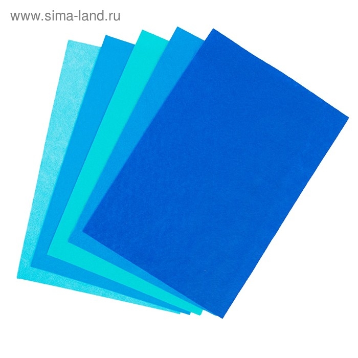 Фетр цветной мягкий A4 deVENTE. Фетр цветной мягкий A4 deVENTE. "Оттенки синего" 5 цветов, 5 листов, толщина 2 мм