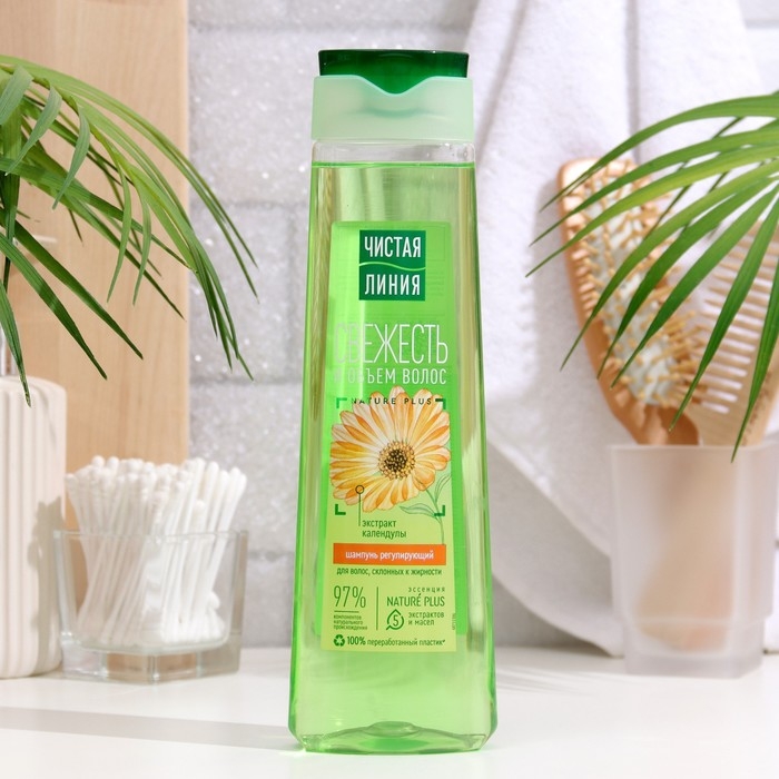 Шампунь для волос Чистая линия «Регулирующий», свежесть и объём, 400 мл Шампунь для волос Чистая линия «Регулирующий», свежесть и объём, 400 мл