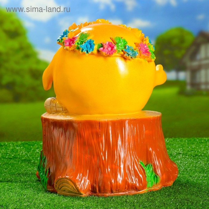 Садовая фигура  Садовая фигура "Колобок с венком" 45х35х35см