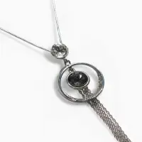 Кулон на цепочке &laquo;Юпитер&raquo;, серый в серебре, 72 см