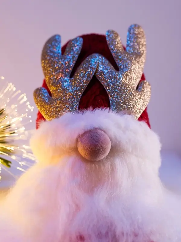 Фигура текстиль «Гном красная шапочка» 33 см, 1 LED, от батареек AG13×3, свечение тёплое белое