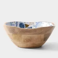 Салатник &laquo;Васильки&raquo;, 23&times;23&times;10.5 см, дерево манго