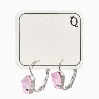 Серьги "Сердечки" лунные, цвет светло-розовый в серебре