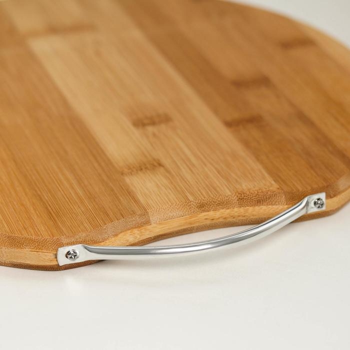 Доска разделочная Доляна «Комфорт», с ручкой, d=30 см, бамбук