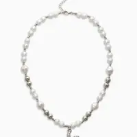 Кулон на жемчужных бусах &laquo;Морская звезда&raquo;, 55 см, белый в серебре