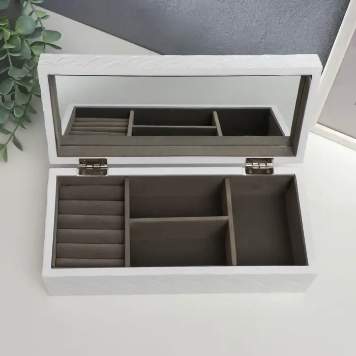 Шкатулка для украшений &laquo;Белое плетение&raquo;, дерево, 8&times;27&times;12.2 см