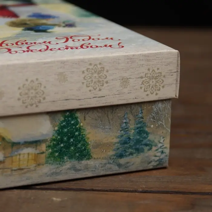 Коробка складная, крышка - дно «С Новым годом и Рождеством» 20 х 20 х 6 см Коробка складная, крышка - дно «С Новым годом и Рождеством» 20 х 20 х 6 см