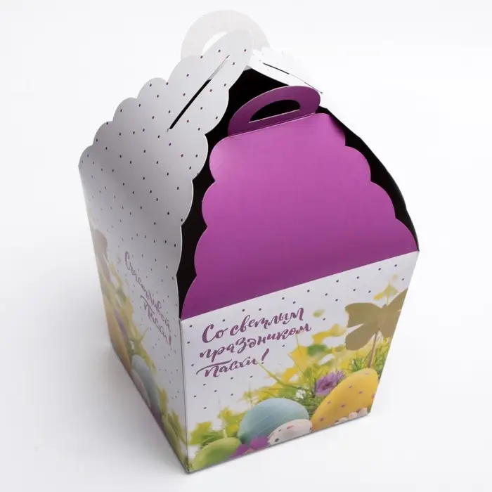 Коробка подарочная пасхальная &laquo;Светлой Пасхи!&raquo;, в крапинку, 17&times;17&times;26 см